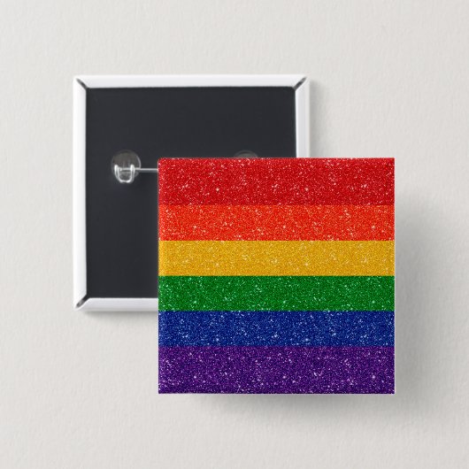 Imitate Glitzer LGBTQ-Flag Button (Vorne & Hinten)