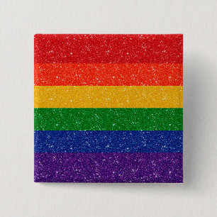 Imitate Glitzer LGBTQ-Flag Button