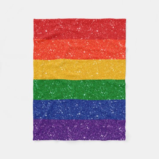 Imitate Glitzer LGBTQ-Flag Fleecedecke (Vorderseite)