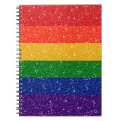 Imitate Glitzer LGBTQ-Flag Notizblock (Vorderseite)