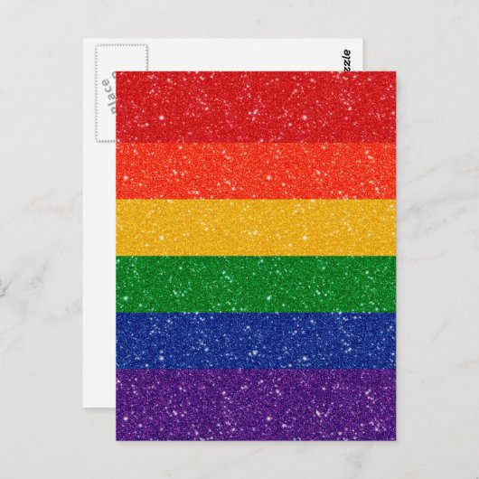 Imitate Glitzer LGBTQ-Flag Postkarte (Vorne/Hinten)