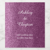 Imitate Glitzer Lila Elegante Weinetikett (Einzelnes Label)