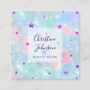 IMITATE Glitzer lila Sterne Quadratische Visitenkarte
