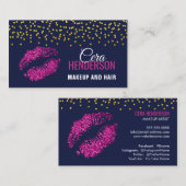 Imitate Glitzer Lips Gold Confetti Visitenkarte (Vorne/Hinten)