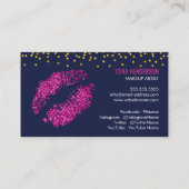 Imitate Glitzer Lips Gold Confetti Visitenkarte (Rückseite)