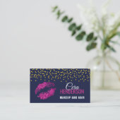 Imitate Glitzer Lips Gold Confetti Visitenkarte (Stehend Vorderseite)