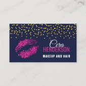 Imitate Glitzer Lips Gold Confetti Visitenkarte (Vorderseite)