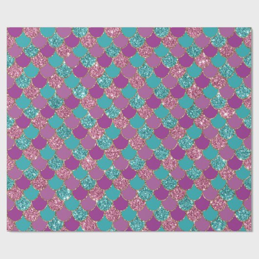 Imitate Glitzer mermaid Skalen Muster Party Packun Geschenkpapier (Flach)