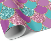 Imitate Glitzer mermaid Skalen Muster Party Packun Geschenkpapier (Rolleneckpunkt)