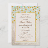 IMITATE Glitzer Mint Gold Konfetti Brautparty Einladung (Vorderseite)
