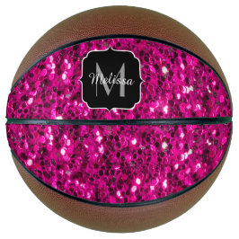 Imitate Glitzer Monogramm, Hot-pink-Glitzern Basketball