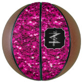 Imitate Glitzer Monogramm, Hot-pink-Glitzern Basketball (Vertikal)
