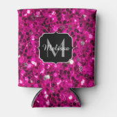 Imitate Glitzer Monogramm, Hot-pink-Glitzern Dosenkühler (Vorderseite)
