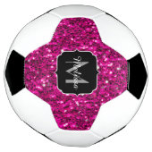 Imitate Glitzer Monogramm, Hot-pink-Glitzern Fußball (Gedreht)