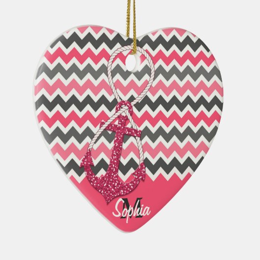 Imitate Glitzer nautischer Anker Unendlichkeitssym Keramik Ornament (Rechts)