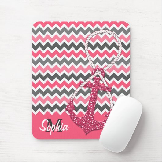 Imitate Glitzer nautischer Anker Unendlichkeitssym Mousepad (Mit Mouse)