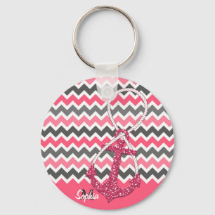 Imitate Glitzer nautischer Anker Unendlichkeitssym Schlüsselanhänger