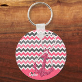 Imitate Glitzer nautischer Anker Unendlichkeitssym Schlüsselanhänger (Vorderseite)