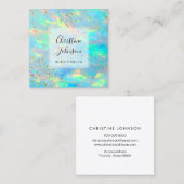 IMITATE Glitzer opal Foto Quadratische Visitenkarte (Vorne/Hinten)