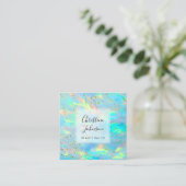 IMITATE Glitzer opal Foto Quadratische Visitenkarte (Stehend Vorderseite)