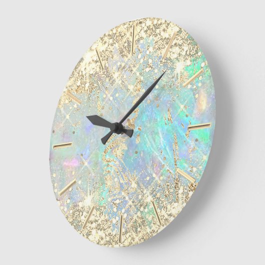 IMITATE Glitzer opal Große Wanduhr (Winkel)
