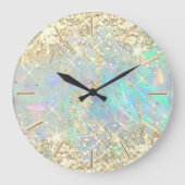 IMITATE Glitzer opal Große Wanduhr (Vorderseite)
