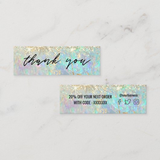 Imitate Glitzer Opal-Hintergrund Mini Visitenkarte (Vorne/Hinten)