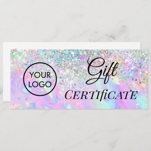 Imitate Glitzer Opal Logo Geschenkgutschein (Vorne/Hinten)