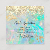 Imitate Glitzer opal Quadratische Visitenkarte (Rückseite)