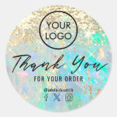 Imitate Glitzer Opal Textur danke Runder Aufkleber (Vorderseite)