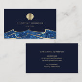 Imitate Glitzer Ozean Wellen Goldenen Muschel Visitenkarte (Vorne/Hinten)