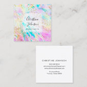 Imitate Glitzer Pastell Aquarell Quadratische Visitenkarte (Vorne/Hinten)