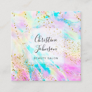 Imitate Glitzer Pastell Aquarell Quadratische Visitenkarte