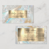 Imitate Glitzer Perlescent Ivory Foil Visitenkarte (Vorne/Hinten)