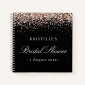 Imitate Glitzer Pink Black Brautparty Gästebuch Notizblock (Vorderseite)