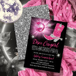 Imitate Glitzer Pink Disco Cowgirl 60 Geburtstagsp Einladung<br><div class="desc">Mit diesem Imitat in Rosa und Silber-Glitzer und dem rosa Disco-Spiegelball "Disco Cowgirl 60th Birthday Party" Design können Sie Ihr Party im Retro-Stil der 70er Jahre genießen. Composite Design von Holiday Hearts Designs (Rechte vorbehalten).</div>