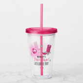 Imitate Glitzer Pink Disco Cowgirl Junggeselinnen- Acryltrinkbecher (Vorderseite)