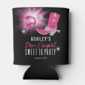 Imitate Glitzer Pink Disco Cowgirl Sweet 16 Party Dosenkühler (Rückseite)