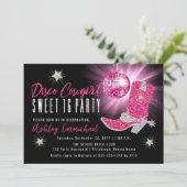 Imitate Glitzer Pink Disco Cowgirl Sweet 16 Party Einladung (Stehend Vorderseite)