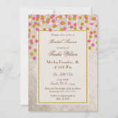 IMITATE Glitzer Pink Gold Konfetti Brautparty Einladung (Vorderseite)