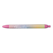 Imitate Glitzer Pink Pastel Ombre Rainbow Name Kugelschreiber (Vorderseite)