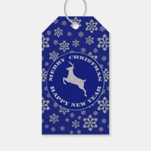 Imitate Glitzer Reindeer Snowflake Weihnachten Geschenkanhänger