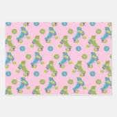 Imitate Glitzer Roller Staking Blume Party Geschenkpapier Set (Vorderseite)