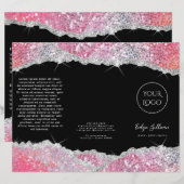 Imitate Glitzer Rosa-Broschüre (Vorne/Hinten)