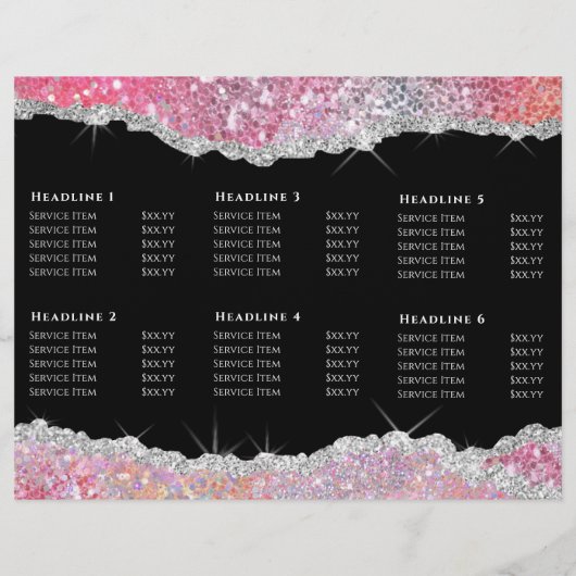 Imitate Glitzer Rosa-Broschüre (Rückseite)