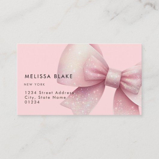 Imitate Glitzer rosa Bug Design Visitenkarte (Rückseite)