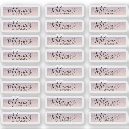 Imitate Glitzer Rosa Lip Logo-Branding Aufkleber (Vorderseite)