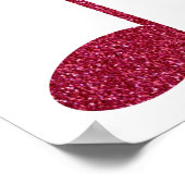 Imitate Glitzer Rosa Musiknote Symbole Poster (Ecke)