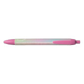Imitate Glitzer Rosa Pastell Rainbow Mit Monogramm Kugelschreiber (Rückseite)