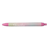 Imitate Glitzer Rosa Pastell Rainbow Mit Monogramm Kugelschreiber (Vorderseite)